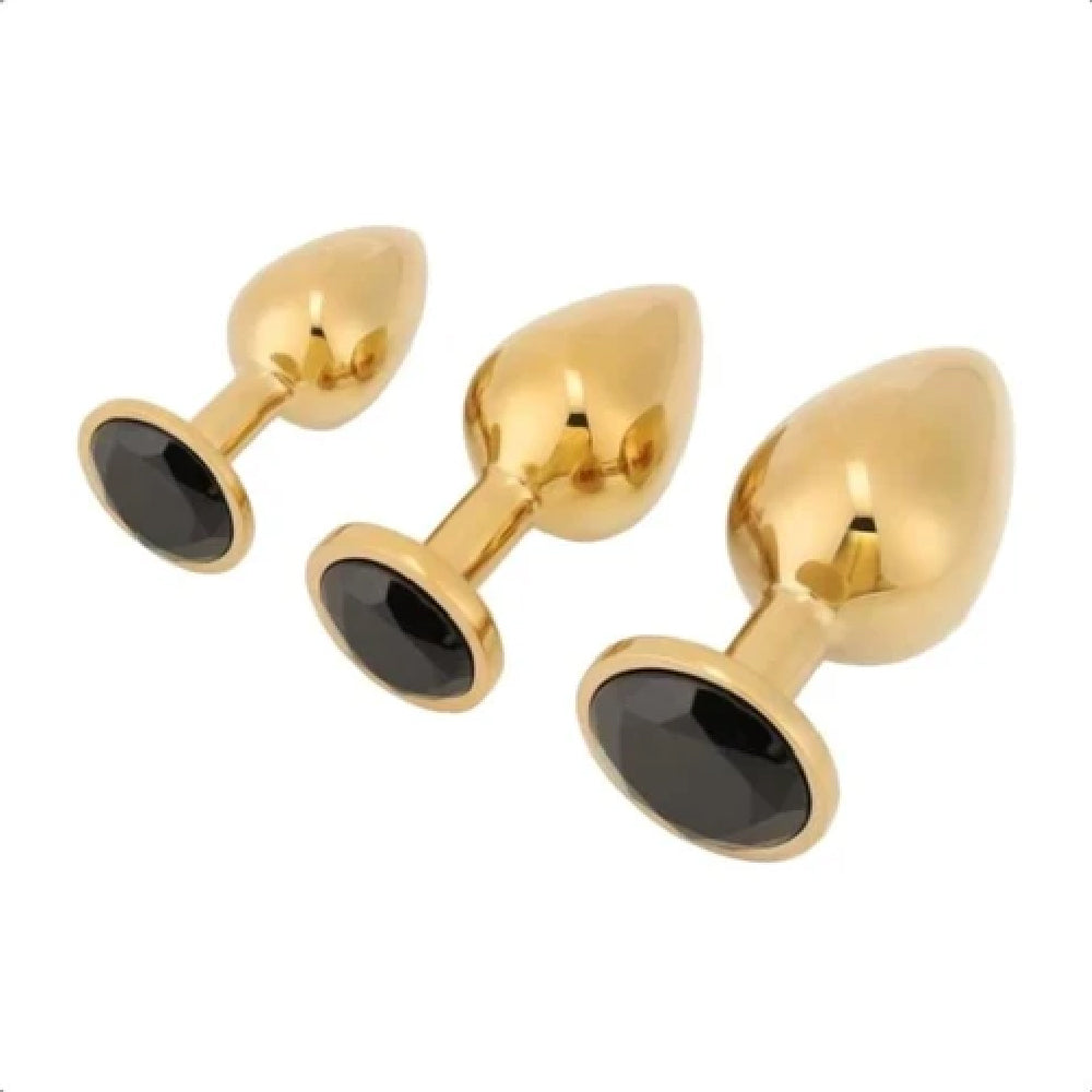 Gold Sex Toy Anal Kit (3 Piece) Loveplugs Anal Plug Product Available For Purchase Image 4