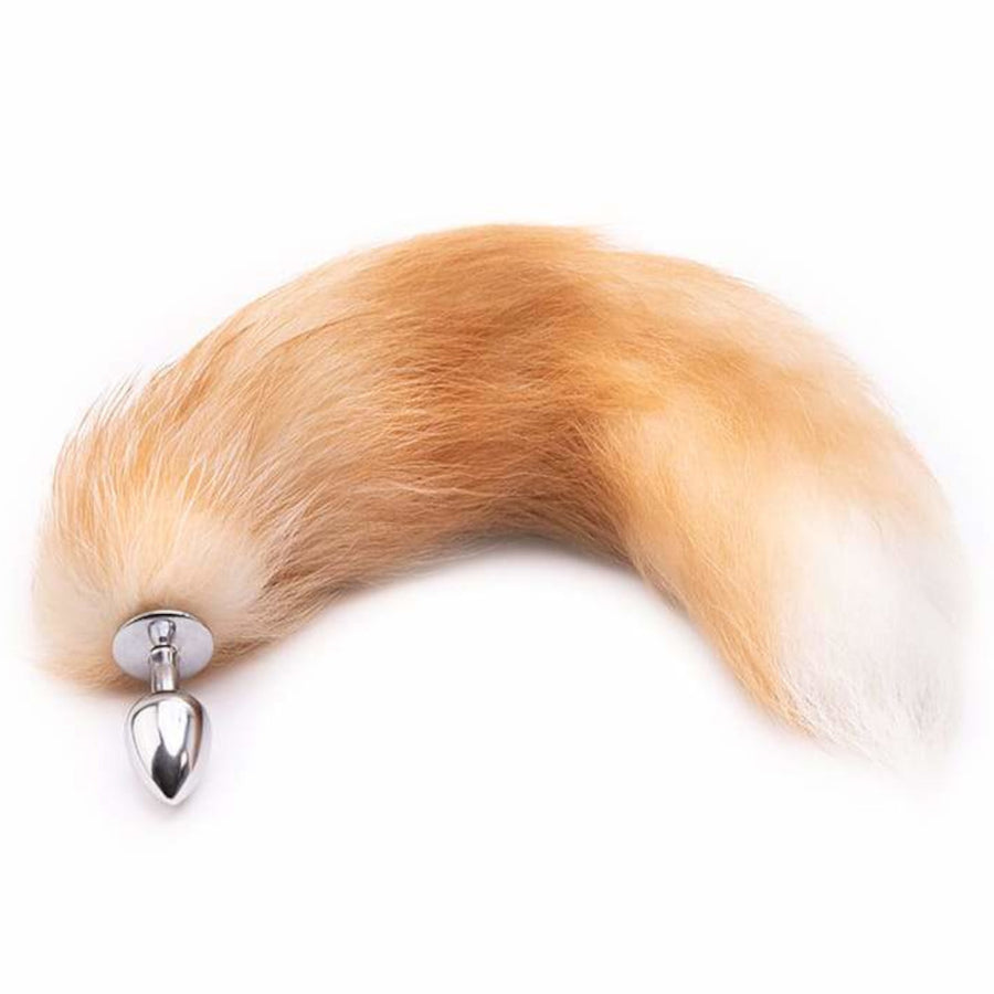 Orange Metal Fox Tail Butt Plug 16"