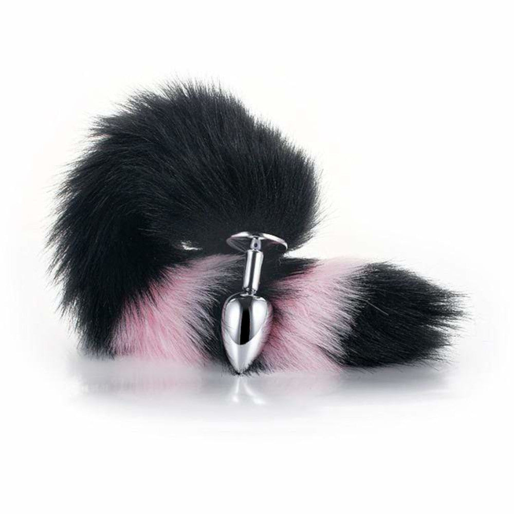 Black with Pink Fox Metal Tail, 14"