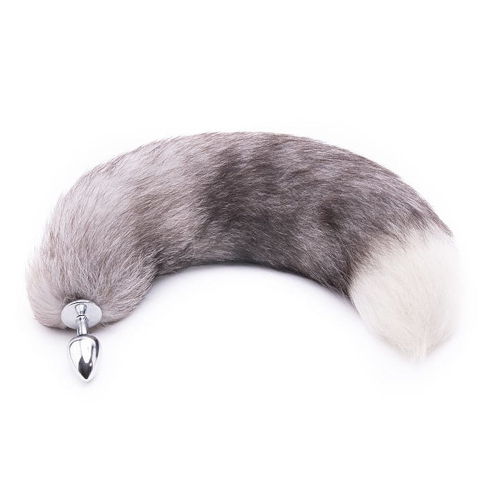 Gray Fox Tail Plug 16"