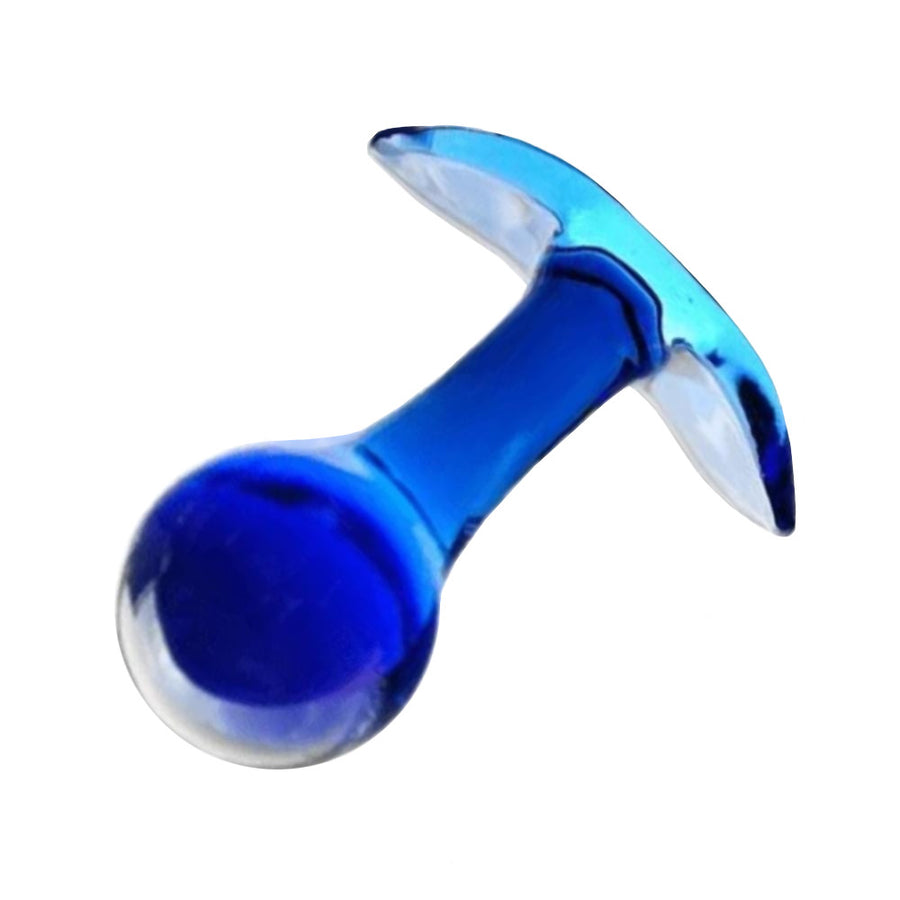 Blue Ball Glass Butt Plug