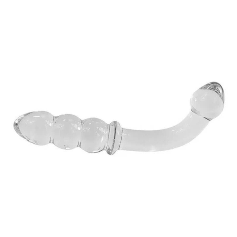 Curved Clear Glass Double Butt Dildo