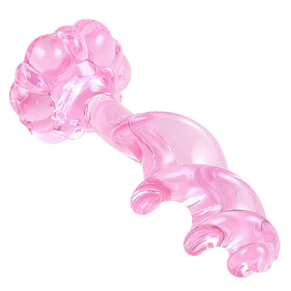 Pink Flower Spiral Glass Plug Loveplugs Anal Plug Product Available For Purchase Image 2