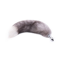 Grey Fox Tail With Plug Shaped Metal Tip