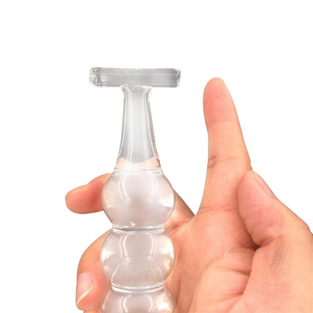 Glass Clear Anal Bead Plug