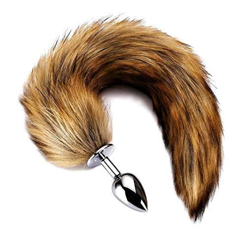Brown Metal Fox Tail 16"