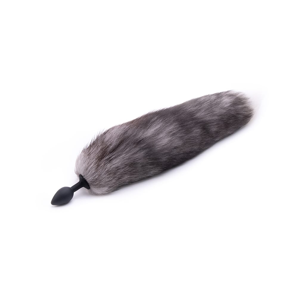 Gray Silicone Cat Tail Plug 16"