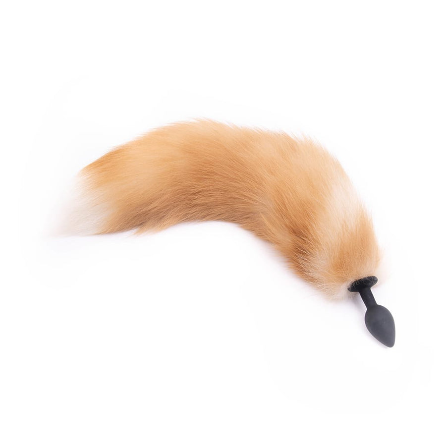 Orange Silicone Fox Tail Plug 16"