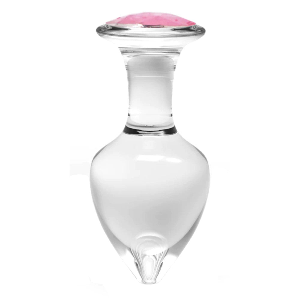 Jeweled Rose Pink Glass Plug Set (3 Piece)