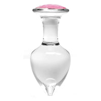 Jeweled Rose Pink Glass Plug Set (3 Piece)