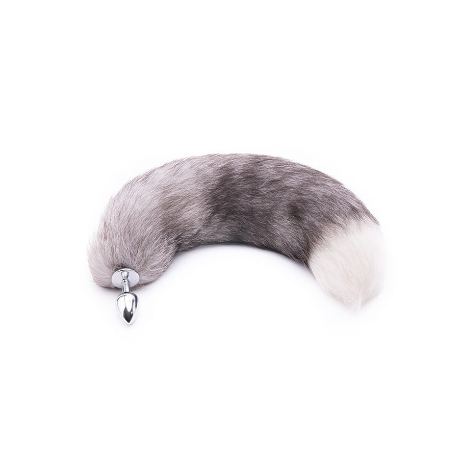 Grey Fox Tail With Plug Shaped Metal Tip Loveplugs Anal Plug Product Available For Purchase Image 45