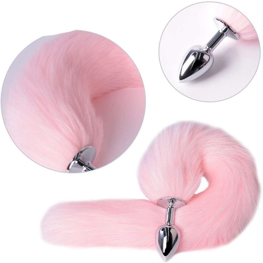 Pink Fox Tail 16" Loveplugs Anal Plug Product Available For Purchase Image 4