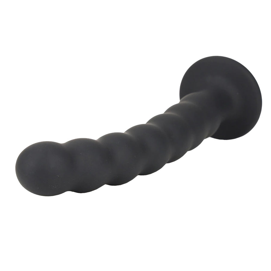 Ribbed Suction Cup Silicone Dildo