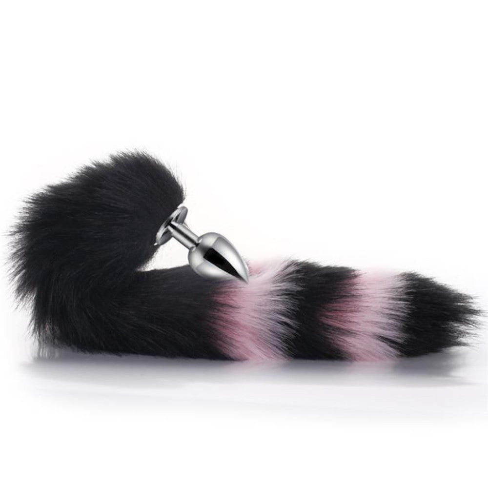 Black with Pink Fox Metal Tail, 14"