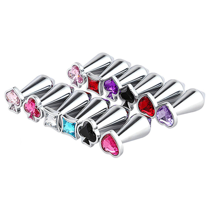The stainless steel, jeweled plug is shaped for comfort. princess anal plugs add elegance with a pink, metal heart