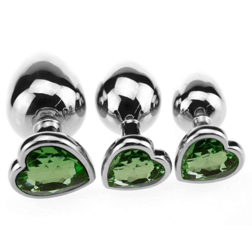 Heart Candy Jeweled Butt Plug Set (3 Piece)