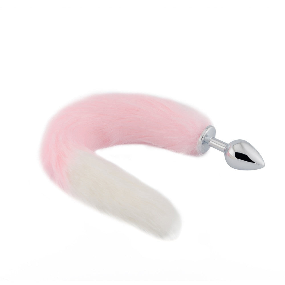 Pink with White Fox Metal Tail, 18" Loveplugs Anal Plug Product Available For Purchase Image 3