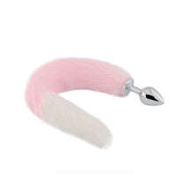 Pink with White Fox Metal Tail, 18" Loveplugs Anal Plug Product Available For Purchase Image 22