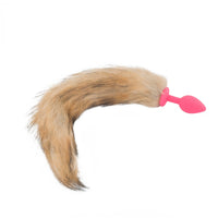 Brown & Pink Fox Silicone Tail, 18"
