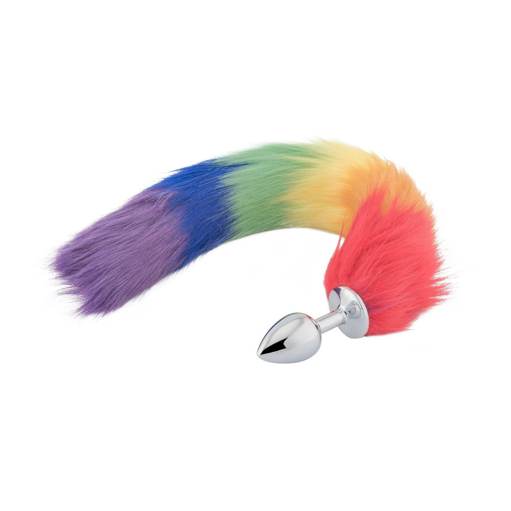 Rainbow Fox Tail Metal Plug 18" Loveplugs Anal Plug Product Available For Purchase Image 3