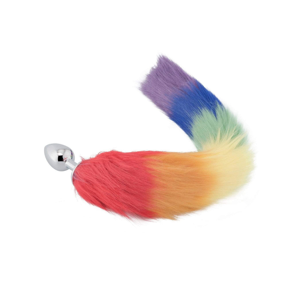 Rainbow Fox Tail Metal Plug 18" Loveplugs Anal Plug Product Available For Purchase Image 4