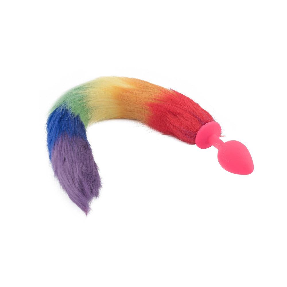 Rainbow Fox Silicone Tail 18"