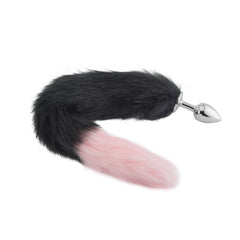18" Black With Pink Fox Tail