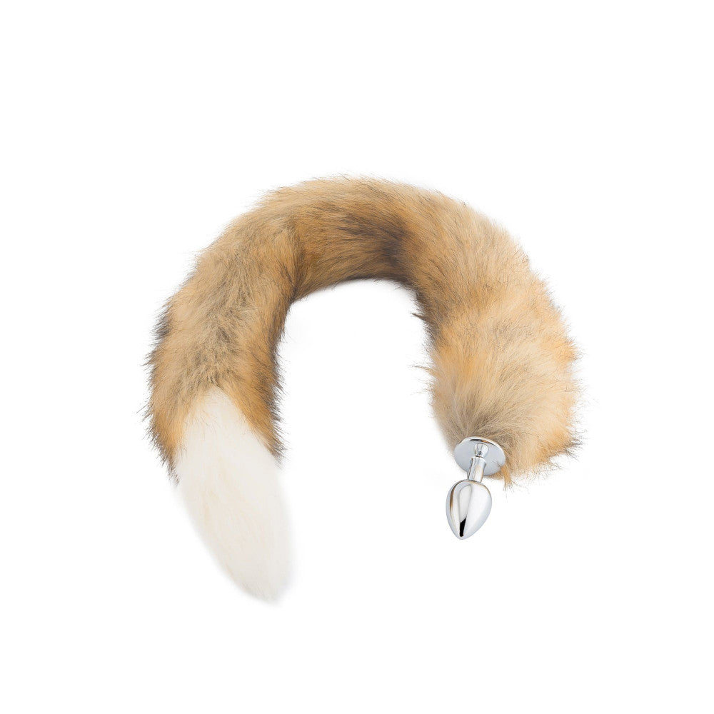Brown & White Wolf Tail Plug 32" Loveplugs Anal Plug Product Available For Purchase Image 2