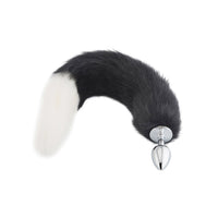 Black & White Cat Tail Plug 16"