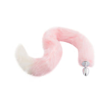 Pink with White Fox Metal Tail, 32"