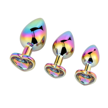 Rainbow Jeweled Anal Plug Set (3 Piece)