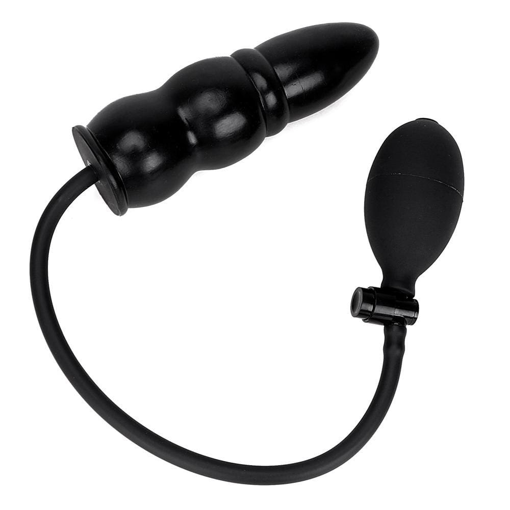 5.5" Black Beaded Silicone Inflatable Loveplugs Anal Plug Product Available For Purchase Image 3