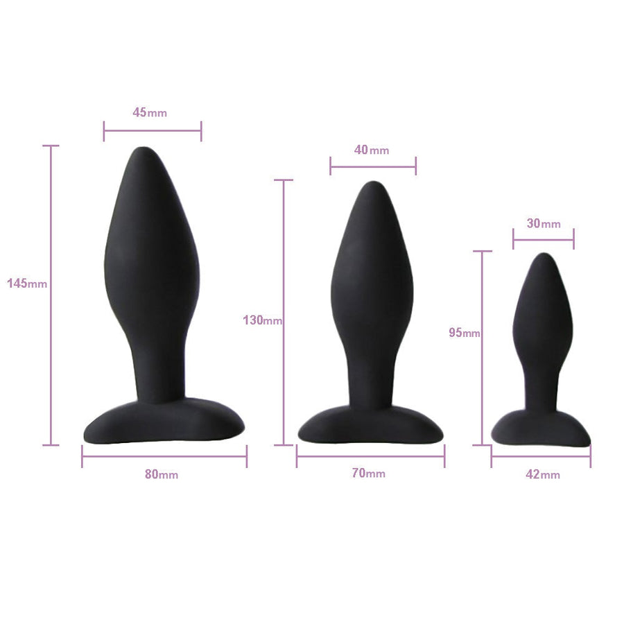 Graduated Soft Silicone Set (3 Piece) Loveplugs Anal Plug Product Available For Purchase Image 45