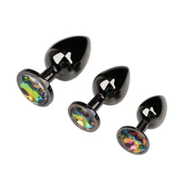 Gunmetal Jeweled Princess Plugs (3 Piece)