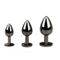 Gunmetal Jeweled Plugs (3 Piece) Loveplugs Anal Plug Product Available For Purchase Image 24