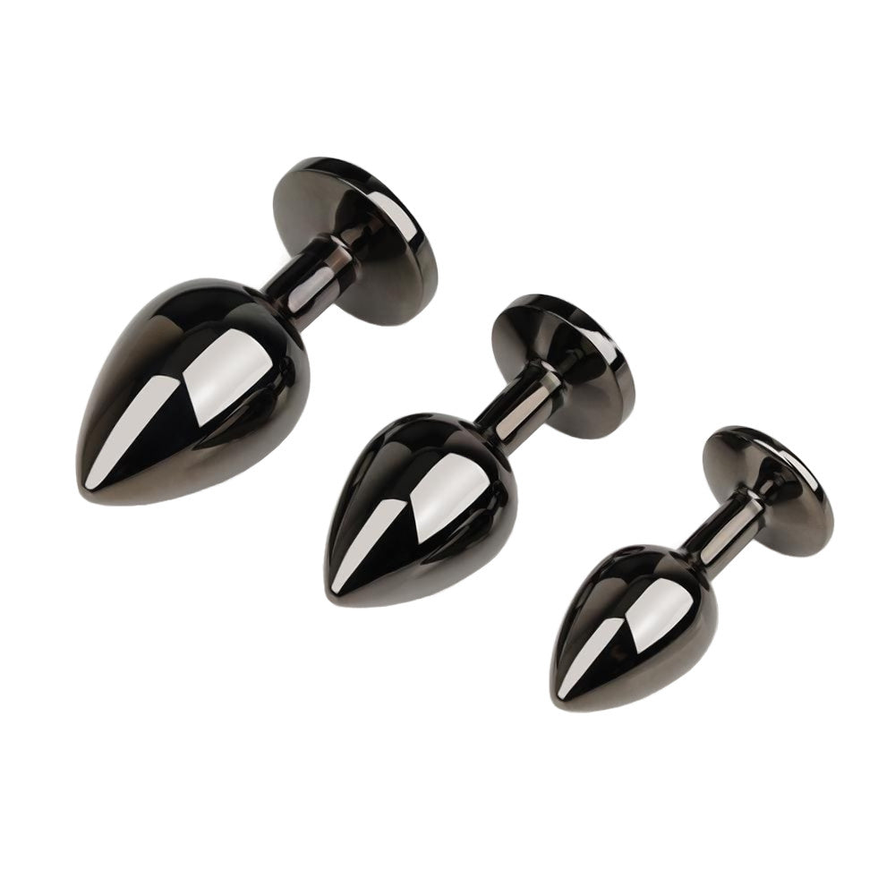 Gunmetal Jeweled Plugs (3 Piece)