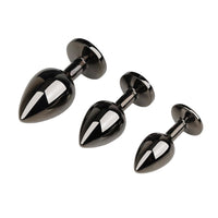 Gunmetal Jeweled Plugs (3 Piece) Loveplugs Anal Plug Product Available For Purchase Image 25