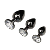 Gunmetal Jeweled Plugs (3 Piece) Loveplugs Anal Plug Product Available For Purchase Image 21