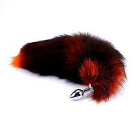 Black & Orange Plug Tipped Fox Tail Accessory