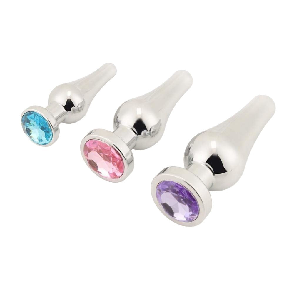 Tapered Steel Jeweled Kit (3 Piece) Loveplugs Anal Plug Product Available For Purchase Image 2