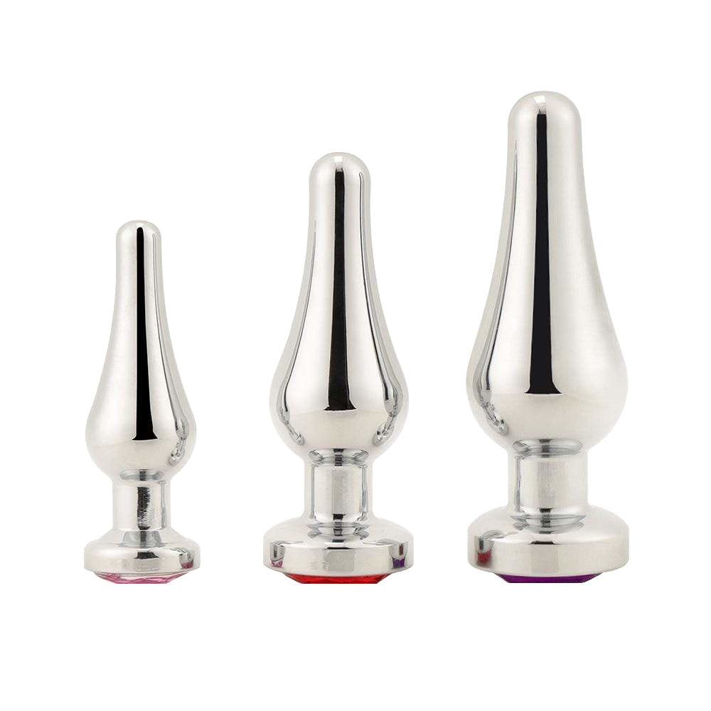 Tapered Steel Jeweled Kit (3 Piece) Loveplugs Anal Plug Product Available For Purchase Image 4