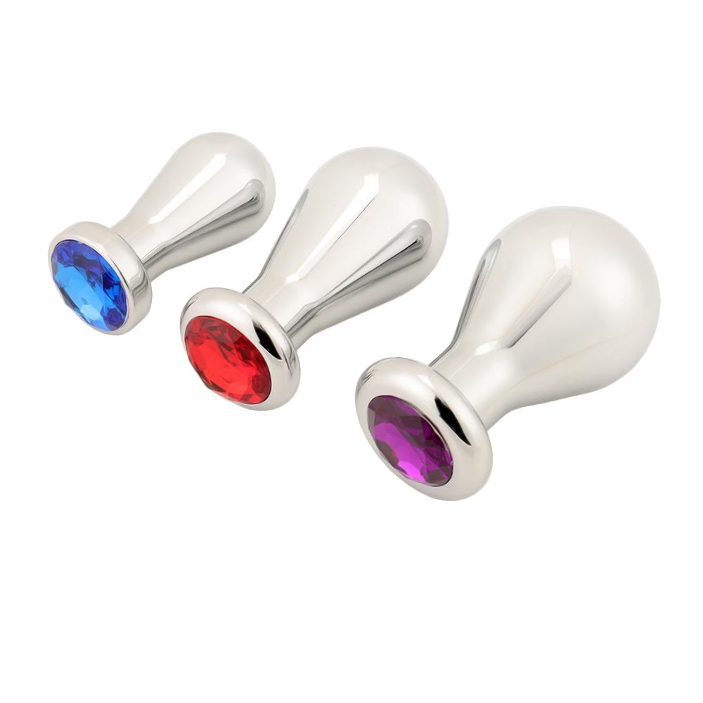 Jeweled Bulb Plug Set (3 Piece) Loveplugs Anal Plug Product Available For Purchase Image 2