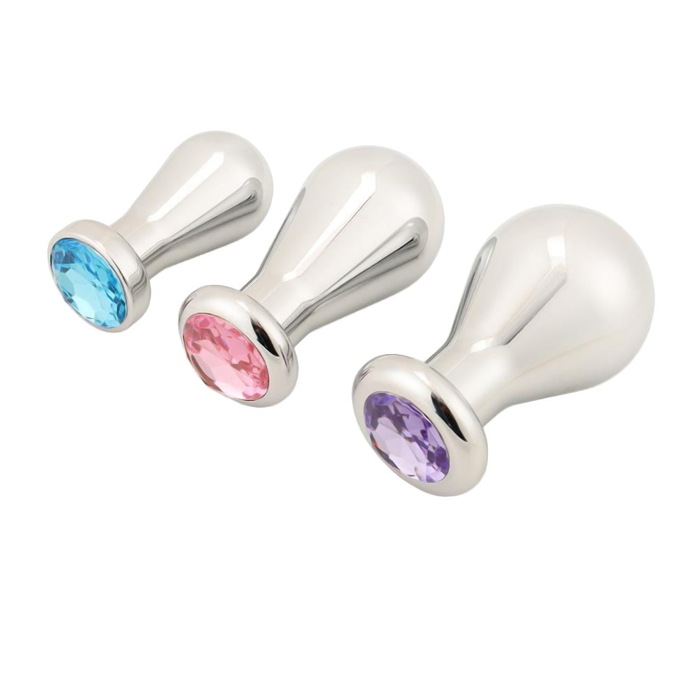 Jeweled Bulb Plug Set (3 Piece) Loveplugs Anal Plug Product Available For Purchase Image 1