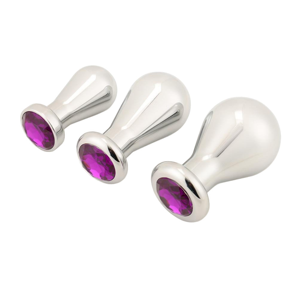 Jeweled Bulb Plug Set (3 Piece) Loveplugs Anal Plug Product Available For Purchase Image 3