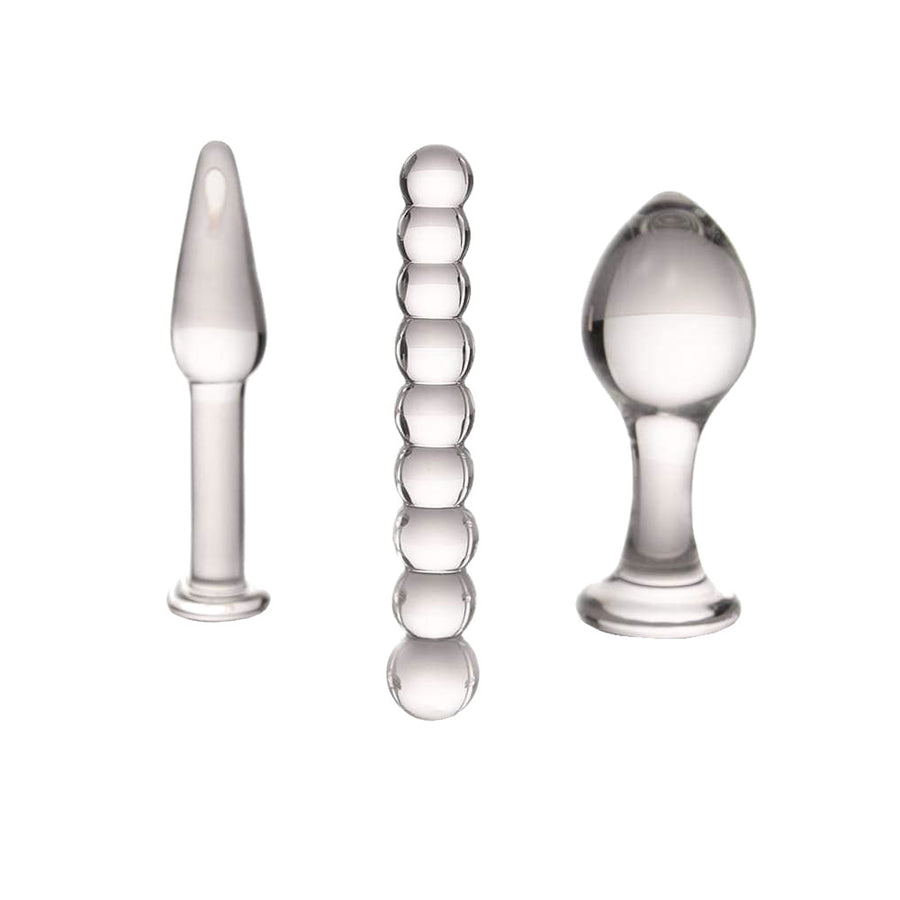 Transparent Pyrex Glass Kit (3 Piece) Loveplugs Anal Plug Product Available For Purchase Image 40