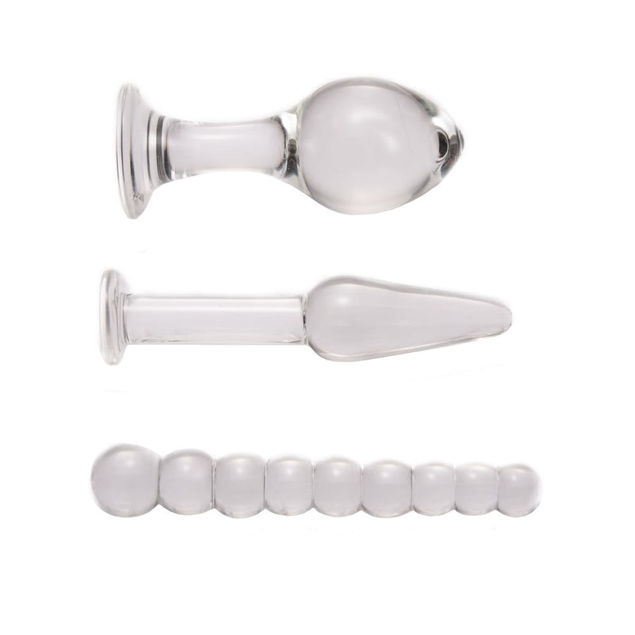 Transparent Pyrex Glass Kit (3 Piece) Loveplugs Anal Plug Product Available For Purchase Image 41