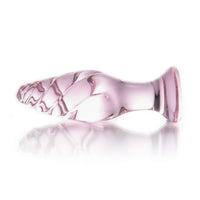 Twisted Pink Glass Anal Dildo