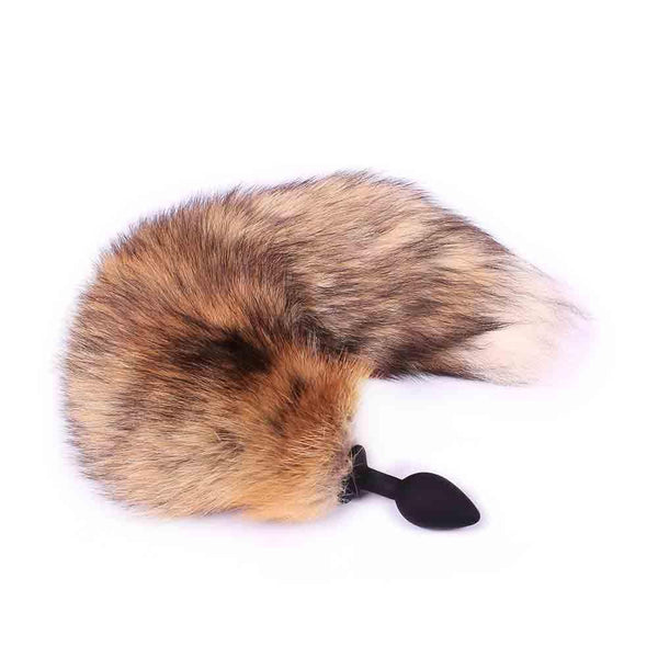 Indulge Butt Plug Tail Set - Brown Foxtail - Interchangeable Sizes - Faux  Fur - Detachable Design (Brown, Large)
