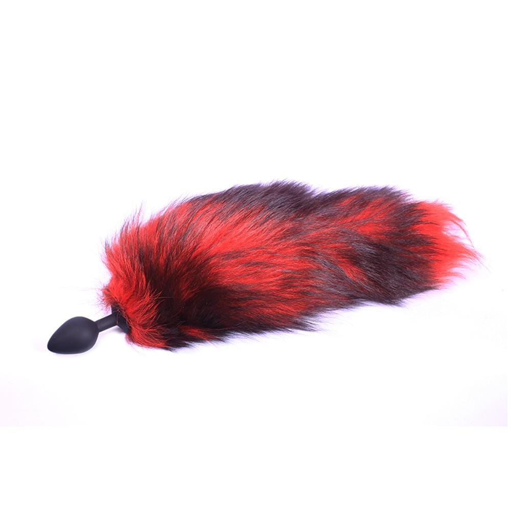 Red Silicone Cat Tail 16" Loveplugs Anal Plug Product Available For Purchase Image 5