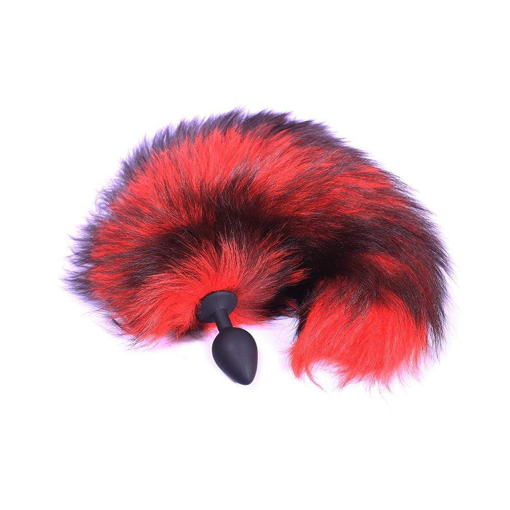 Red Silicone Wolf Tail Plug 16" Loveplugs Anal Plug Product Available For Purchase Image 1